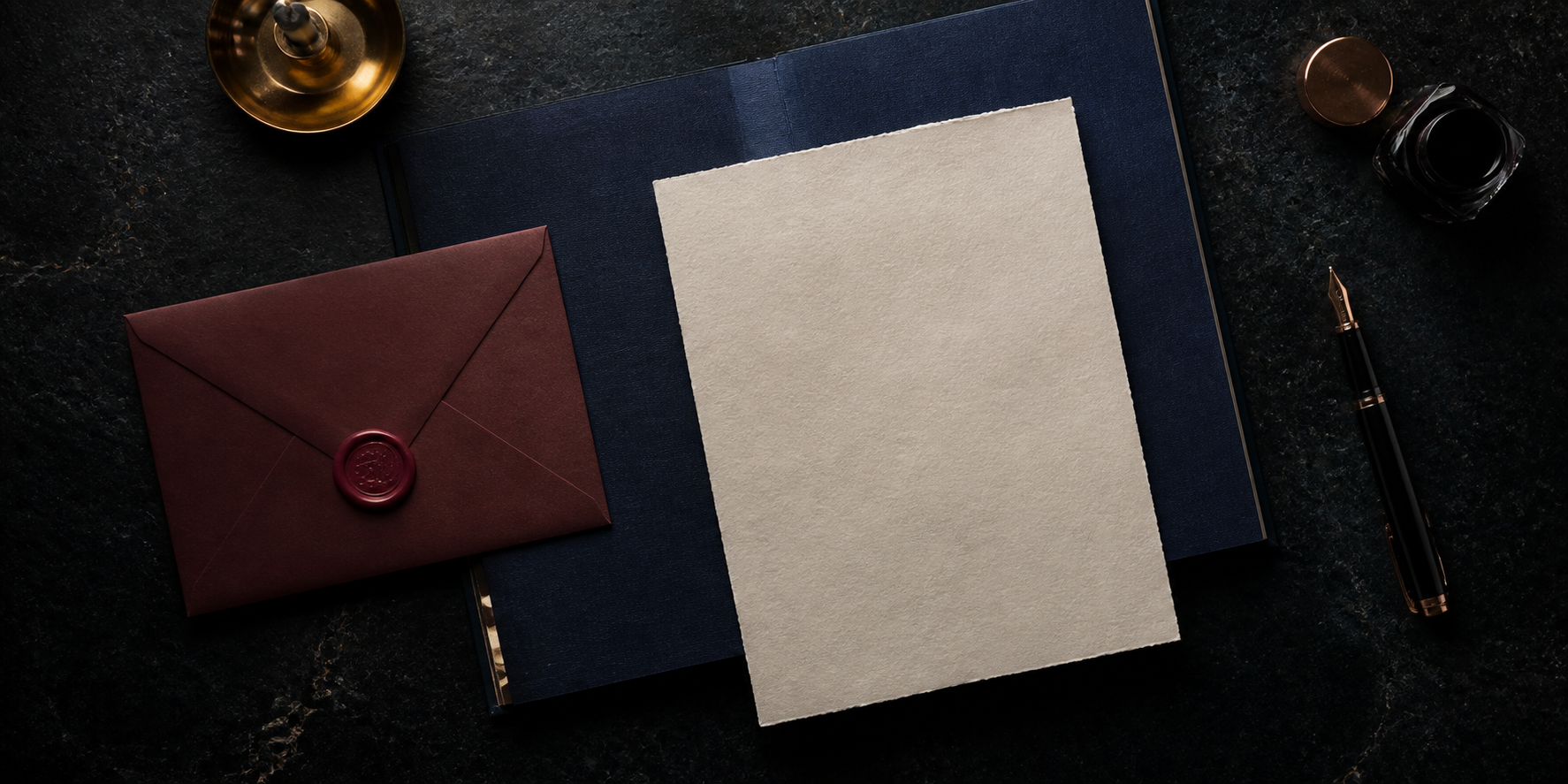 AstralPost journal and letter still life